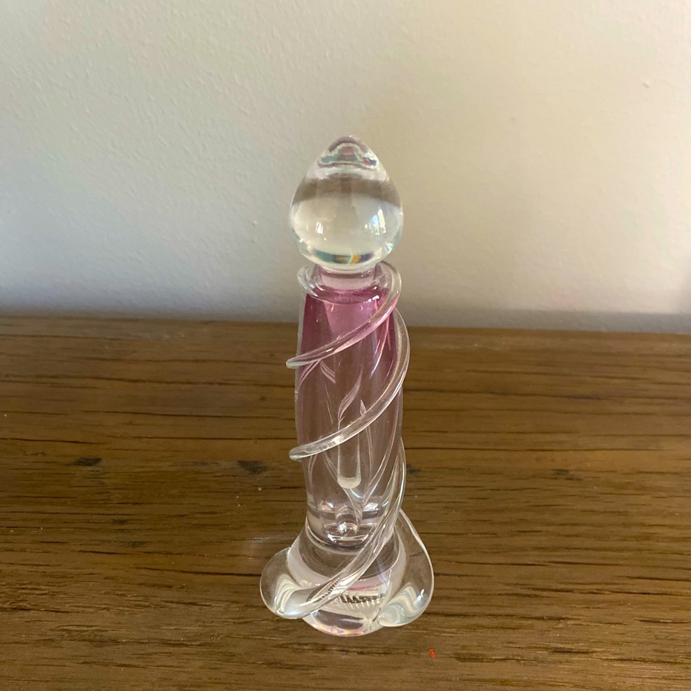 Vintage Studio Art Glass Blown Wrapped Purple Perfume Bottle Signed Emile R